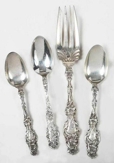 Whiting and Wallace Sterling Flatware, 22 Pieces