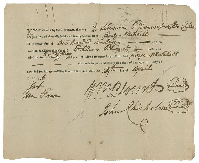 William Blount Document Signed