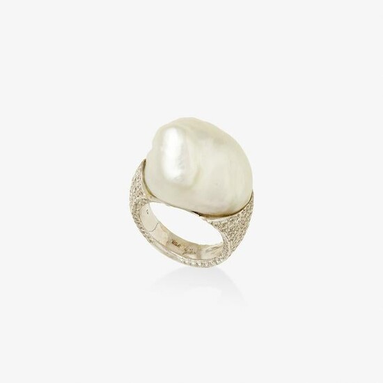 Yvel, Baroque cultured pearl and diamond ring