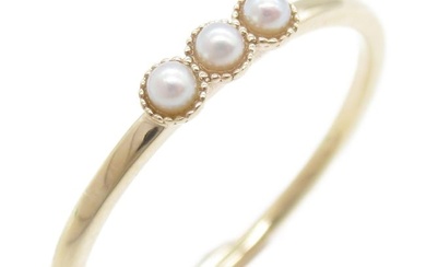 agete Pearl ring Ring White K10YG/Pearl White
