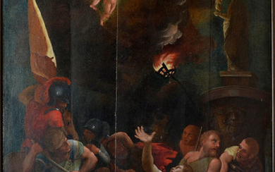 painting - Martyrdom of St. Lawrence - copy from Titian - oil on wood - Late 17th century