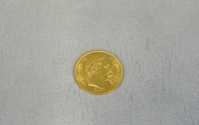 A 20 franc gold coin Napoleon III head laurée 1865...