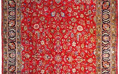10 x 13 Red Allover Pattern Fine Quality Persian Tabriz Rug