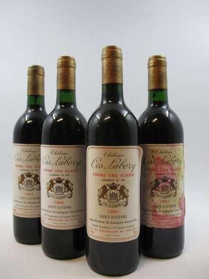 12 bouteilles CHÂTEAU COS LABORY 1992 5è GC Saint Estèphe (6 base goulot