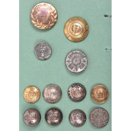 12 early Scottish buttons, including large flat 2nd or R.N. ...