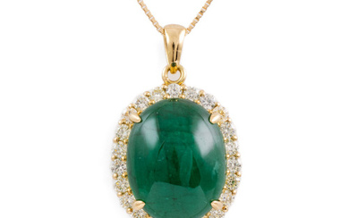 14.00ct Emerald and Diamond Pendant