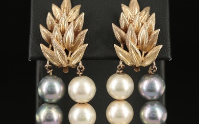 14K Faux Pearl Earrings