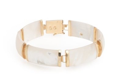 14K gold and mother of pearl bracelet