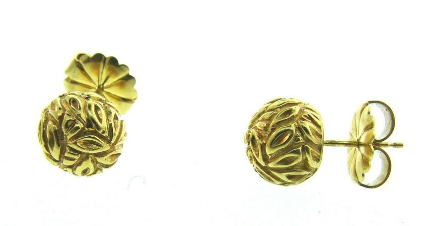 14k Yellow Gold 9.90 MM Ball Stud Earrings