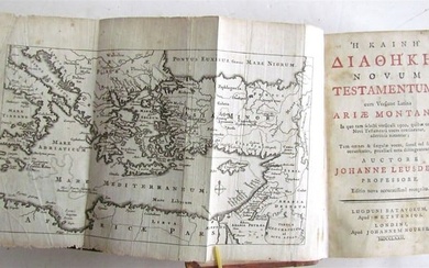 1772 GREEK BIBLE NEW TESTAMENT antique BIBLIA LATIN text MAP NOVUM TESTAMENTUM