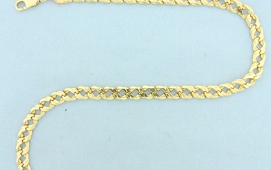 18 Inch Heavy Italian Designer Curb Link Chain Necklace in 14k yellow gold
