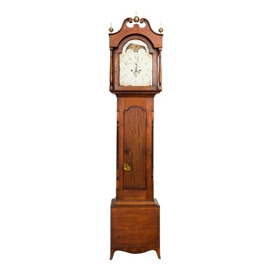 18th Century American Long Case Cherry Wood Clock