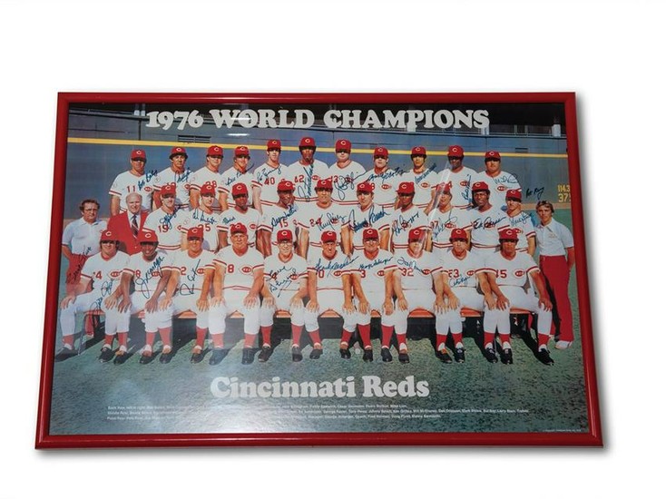 1976 World Champions Cincinnati Reds Autographed Framed
