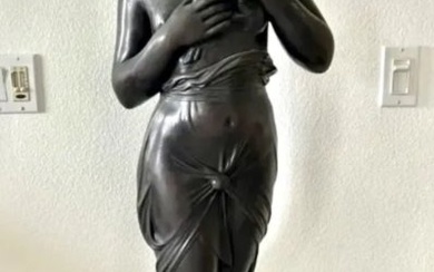 19th Century Life Size French Lady Bronze Sculpture