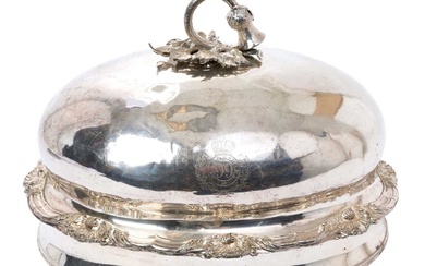 19th century silver plated regimental serving dome