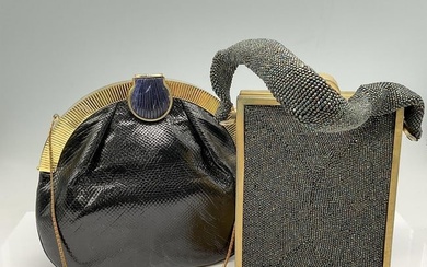 2pc Finesse LaModel Snakeskin Karung Bag + Beaded Handbag