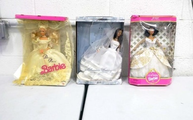 3 Barbies incl Dream Bride, Club Wedd, Millennium Bride Barbie Dolls
