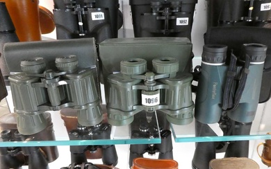 3 pairs of binoculars, 1 by Hilkinson (8x40 field 6.5),...