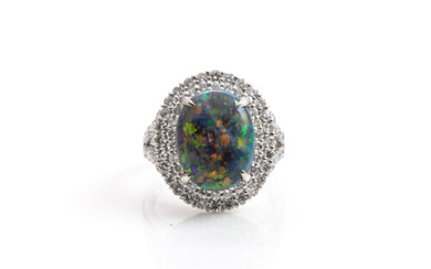 4.12ct Opal and Diamond Ring