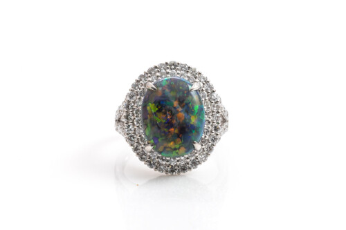 4.12ct Opal and Diamond Ring