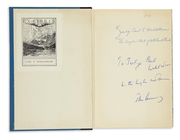 KENNEDY, JOHN F. Profiles in Courage. Signed and Inscribed, "To Judge Carl /...