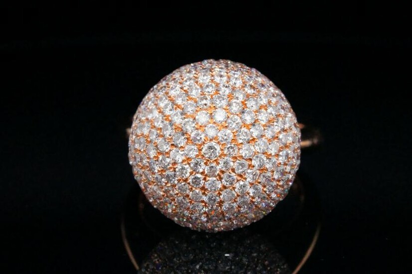 5.00ctw SI1-SI2/G-H Diamond and 18K Pave Ball Ring