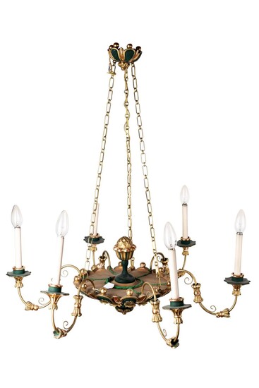 6-armed Biedermeier chandelier | 6-armiger Biedermeir Luster