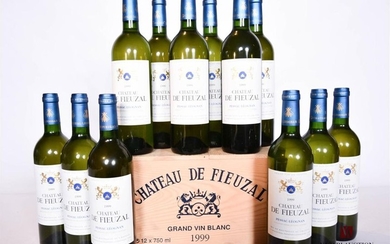 12 bouteilles CHÂTEAU DE FIEUZAL Graves blanc 1999…