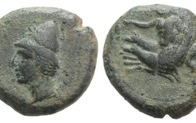 Bruttium, Skylletion, c. 350-325(?) BC. Æ (21mm, 8.70g, 6h). Male...