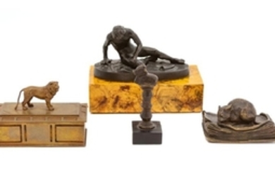 A Group of Three Small Continental Bronze Articles