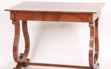 A Biedermeier Inlaid Figured Walnut Side Table