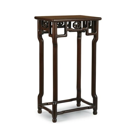A Chinese carved hardwood stand, Late Qing dynasty