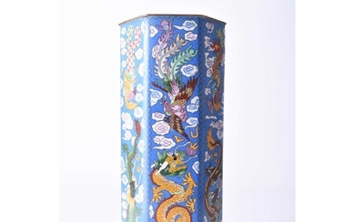 A Chinese cloisonne vase, 19th century Of hexagonal section,...