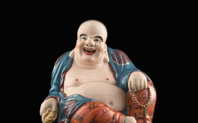 A Chinese famille rose figure of Buddha, Republic period