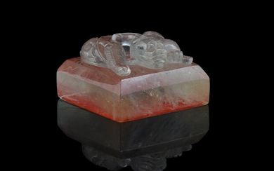 A Chinese rock crystal 'dragon' seal
