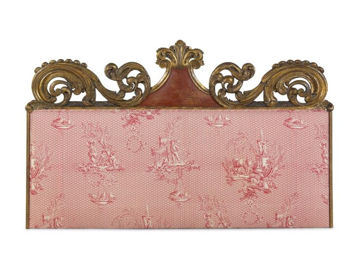 A Continental Carved and Parcel Gilt Wood Upholstered