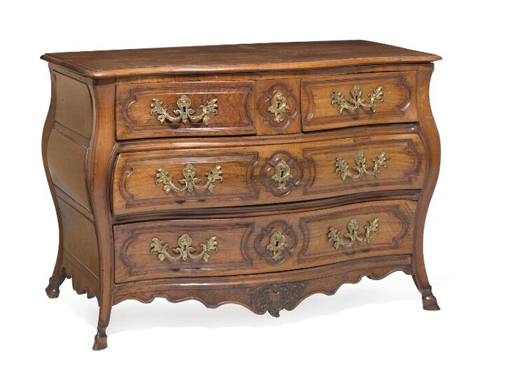 NOT SOLD. A French Louis XV walnut commode. Languedoc, mid-18th century. H. 87 cm. W....