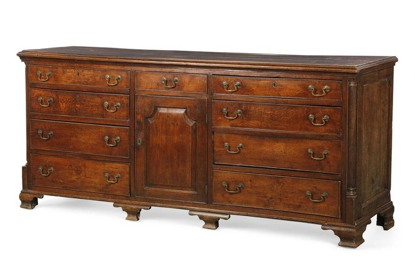 A George III oak low dresser
