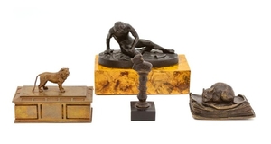 A Group of Three Small Continental Bronze Articles