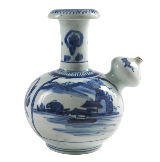A JAPANESE BLUE AND WHITE ARITA WARE KENDI EDO PERIOD (1603-1868), 1670-1690 The De Voogd Collection