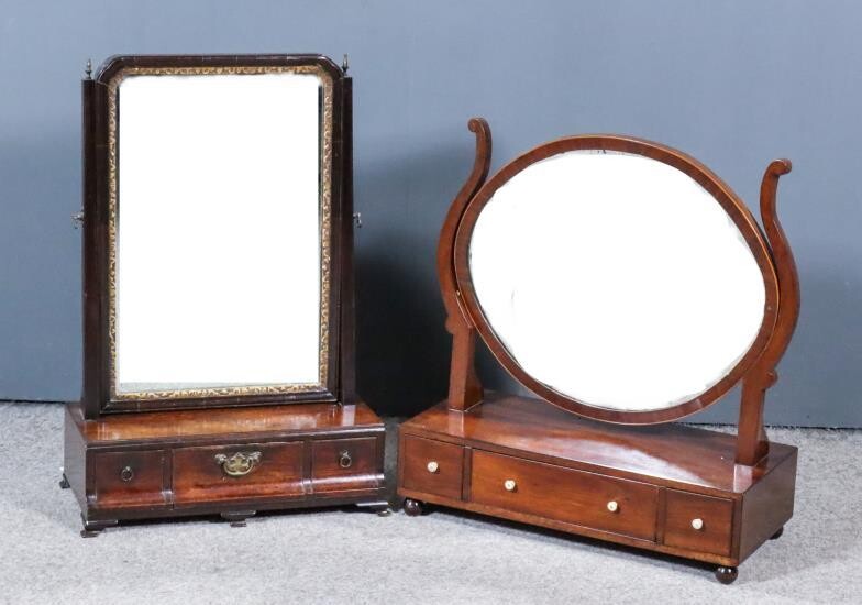A Mid 18th Century Mahogany Framed Toilet Mirror and...