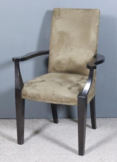 A Modern David Linley Ebonised Square Back Library Armchair,...