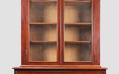 A Victorian mahogany secretaire bookcase, third quarter 19th century, the...