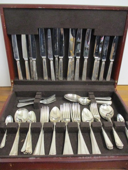 A canteen of Cooper Ludlam silver plated and stainless steel...