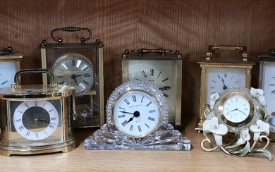 A group of mixed quartz clocks.