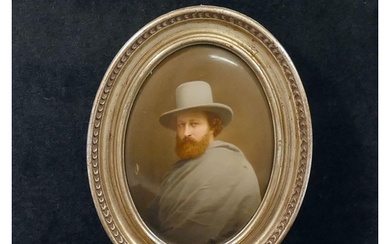 A late 19th century Continental oval porcelain plaque painte...