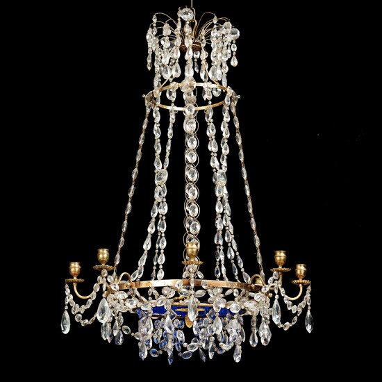 A late Gustavian circa 1800 nine-light chandelier