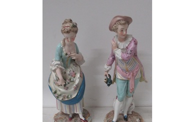 A pair of Continental porcelain figures of a Gallant & Lady ...