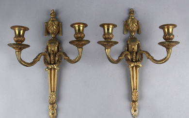 A pair of Empire style gilt bronze wall sconces (2)