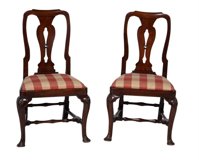A pair of George II walnut side chairs